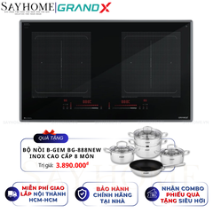 Bếp từ đôi GRANDX GX IH855Pro Series 8 - Bảo hành chính hãng 5 năm