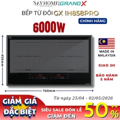 Bếp từ đôi GRANDX GX IH858Pro Series 8 - Bảo hành chính hãng 5 năm