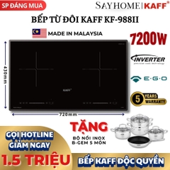 Bếp từ đôi KAFF KF-988II - Bảo hành chính hãng 5 năm tại nhà