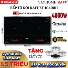 Bếp từ đôi KAFF KF-IG600II -  Bảo hành chính hãng 5 năm tại nhà