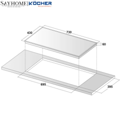 Bếp từ đôi Kocher DI-221/EI-221 -  Bảo hành 3 năm