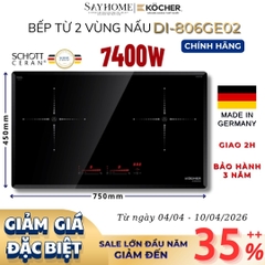 Bếp từ đôi Kocher DI 806GE02 - Bảo hành 3 năm