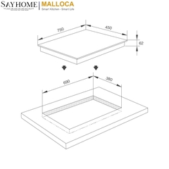 Bếp từ đôi MALLOCA MI7302EMS - Hàng chính hãng