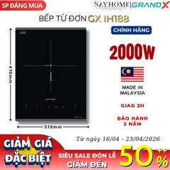 Bếp từ đơn GrandX GX IH188 - Bảo hành chính hãng 2 năm