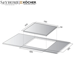 Bếp điện từ 2 vùng nấu Kocher EI-221 - BH 3 năm