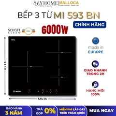 Bếp từ MALLOCA MI 593 BN 3 vùng nấu - Hàng chính hãng