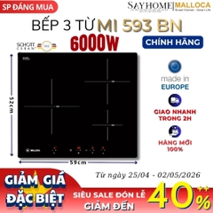 Bếp từ MALLOCA MI 593 BN 3 vùng nấu - Hàng chính hãng