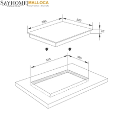 Bếp từ MALLOCA MIH 593 ECO 3 vùng nấu - Hàng chính hãng