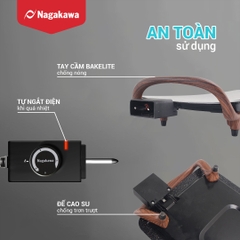 Bếp nướng điện Nagakawa NAG3103 vân đá (1500W) - Bảo hành 12 tháng - Hàng chính hãng