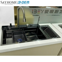 Bộ chậu rửa chén B-GEM BG-10046R SMART V5 inox su304 5 phím hiển thị nhiệt độ - Hàng chính hãng B-GEM