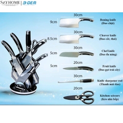 Bộ dao B-Gem BG-07 đúc nguyên 7 món cao cấp - Hàng chính hãng B-GEM