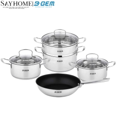 Bộ nồi B-GEM BG-888NEW 5 món -Hàng chính hãng B-GEM