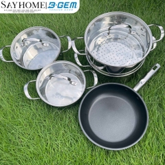 Bộ nồi B-GEM BG-888NEW 5 món -Hàng chính hãng B-GEM