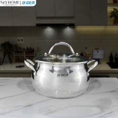 Bộ nồi bầu B- GEM BELLY BG-988 ARIC inox 304 cao cấp kèm chảo chống dính kim cương - Hàng chính hãng