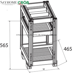 Kệ đựng gia vị GROB C1NG.30/35/40/45 hợp kim nhôm phủ Nano C1NG.30/35/40/45 - Hàng chính hãng GROB