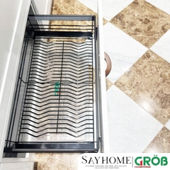 Kệ đựng xoong nồi GROB C1NNX.60/70/75/80/90 hợp kim nhôm phủ Nano, nan Oval - Hàng chính hãng GROB
