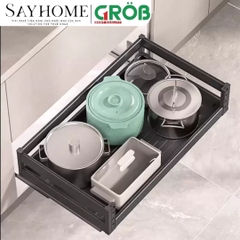 Kệ đựng xoong nồi GROB C1NX.60/70/75/80/90 hợp kim nhôm phủ Nano, nan Oval - Hàng chính hãng GROB