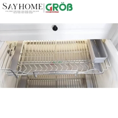 Kệ đựng bát đĩa GROB C1OP.083.60/70/75/80/90 đa năng hợp kim phủ Nano, nan Oval - Hàng chính hãng GROB
