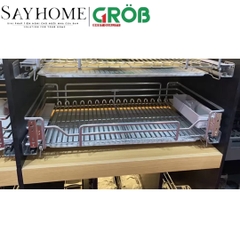 Kệ đựng xoong nồi GROB C1OP.093.60/70/75/80/90 hợp kim phủ Nano, nan Oval - Hàng chính hãng GROB