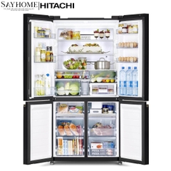 Tủ lạnh 4 cánh màu đen Hitachi R-WB640VGV0-GMG 569 Lít - Hàng chính hãng