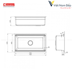 Chậu rửa bát chống xước Workstation Sink – Undermount Sink KN7644SU Dekor - Chính hãng KONOX