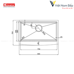 Chậu rửa bát Workstation Sink – Apron Sink KN8051AS Curve - Chính hãng KONOX