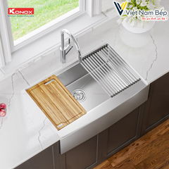 Chậu rửa bát Workstation Sink – Apron Sink KN8051AS Curve - Chính hãng KONOX