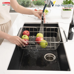 Chậu rửa bát Granite Sink Naros 760S – Black - Chính hãng KONOX