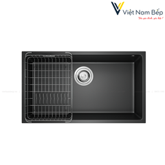 Chậu rửa bát Granite Sink Naros 760S – Black - Chính hãng KONOX