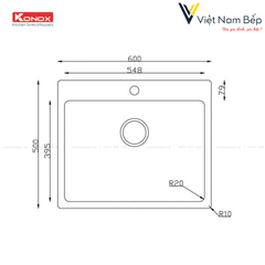 Chậu rửa bát Turkey Sink Neron 600 - Chính hãng KONOX