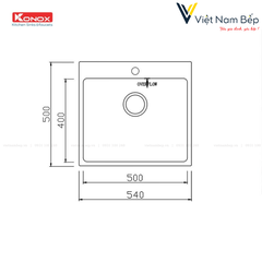 Chậu rửa bát Topmount Sink Unico 5450 - Chính hãng KONOX