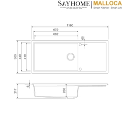 Chậu rửa đá Malloca Sense K82 tại thành phố Hồ Chí Minh
