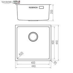 Chậu rửa chén bát 1 hố NOBINOX ARVO V444 44cm tại thành phố Hồ Chí Minh