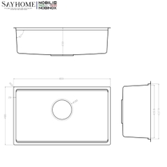 Chậu rửa chén bát 1 hố NOBINOX ROSA NN974DT 76cm - Bảo hành lên đến 10 năm