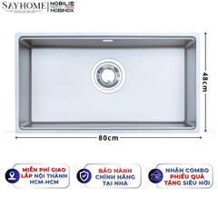Chậu rửa chén bát 1 hố NOBINOX ROSA NN974DT 76cm - Bảo hành lên đến 10 năm