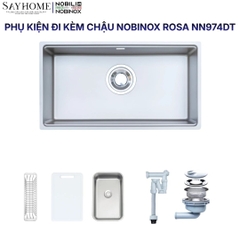 Chậu rửa chén bát 1 hố NOBINOX ROSA NN974DT 76cm - Bảo hành lên đến 10 năm