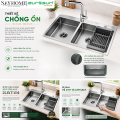 Chậu rửa chén bát 2 hố inox 304 EUROSUN EU-8245C tại thành phố Hồ Chí Minh