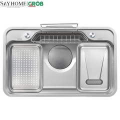 Chậu rửa bát GROB JP304-7848S, JP304-8248S 1 hố kiểu dáng Nhật Bản - Hàng chính hãng