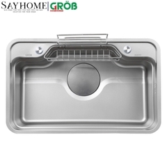 Chậu rửa bát GROB JP304-7848S, JP304-8248S 1 hố kiểu dáng Nhật Bản - Hàng chính hãng