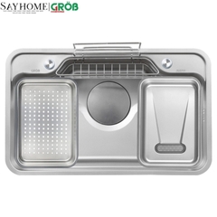 Chậu rửa bát GROB JP304-8248DF 1 hố kiểu dáng Nhật Bản - Hàng chính hãng