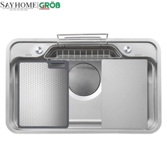 Chậu rửa bát GROB JP304-8248DF 1 hố kiểu dáng Nhật Bản - Hàng chính hãng