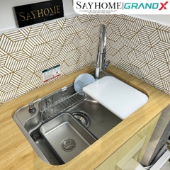 Chậu rửa chén bát 1 hố inox 304 GRANDX GX7548JP HIKARI 75cm - Chính hãng
