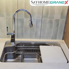Chậu rửa chén bát 1 hố inox 304 GRANDX GX7548JP HIKARI 75cm - Chính hãng