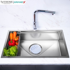 Chậu rửa chén bát 1 hố inox 304 GRANDX GX7845JP HIKARI 78cm - Chính hãng