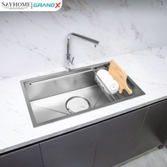 Chậu rửa chén bát 1 hố inox 304 GRANDX GX7845JP HIKARI 78cm - Chính hãng