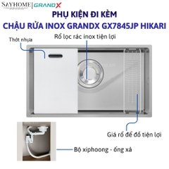 Chậu rửa chén bát 1 hố inox 304 GRANDX GX7845JP HIKARI 78cm - Chính hãng