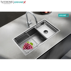Chậu rửa chén bát 1 hố inox 304 GRANDX GX8045LV VOLCANO 80cm tại thành phố Hồ Chí Minh