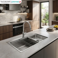 Chậu rửa chén bát 1 hố inox 304 GRANDX GX8045LV VOLCANO 80cm tại thành phố Hồ Chí Minh