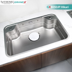 Chậu rửa chén bát 1 hố inox 304 GRANDX GX8050JP HIKARI 80cm - Chính hãng