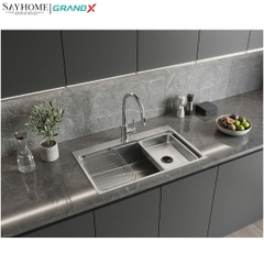 Chậu rửa chén bát 1 hố inox 304 GRANDX GX8050SV VOLCANO 80cm tại thành phố Hồ Chí Minh
